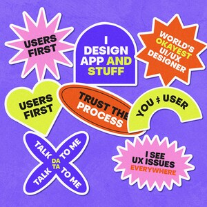 Stickers voor UX-ontwerpers Stickers voor onderzoekers Stickervel voor UX-schrijfset van 8 vinylstickers voor laptop UX-designercadeaus