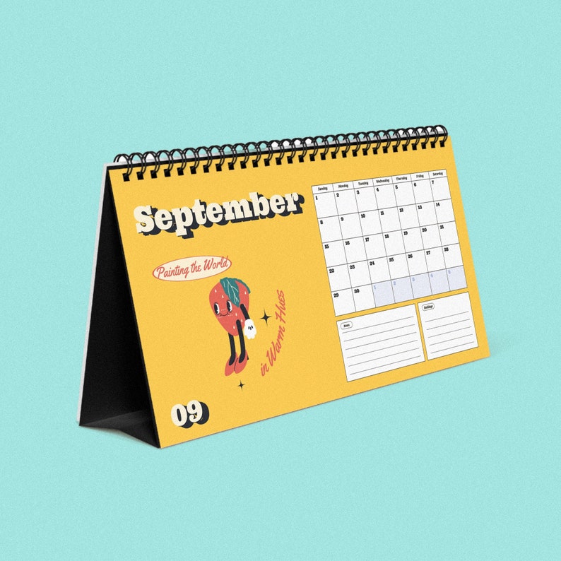 2024 Desk Calendar 2024 Cute Desk Calendar Retro Calendar 2024