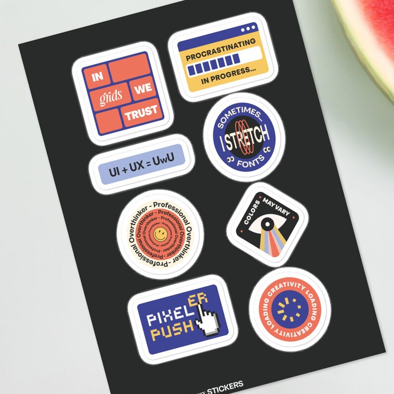 Graphic Designer Funny Stickers for Designers Sticker Set of 8 Vynil ...