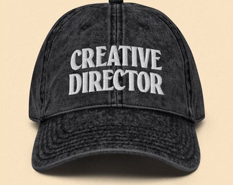 Creative Director Vintage Cap voor ontwerpers Cadeau voor grafisch ontwerpers Vintage hoed voor directeuren Vintage katoenen Twill Cap honkbalhoed