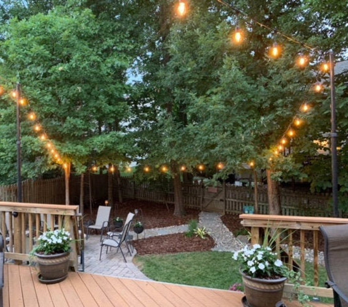 Adjustable Height String Light Pole Vertical Mount Etsy