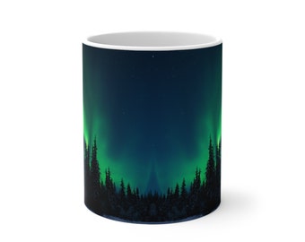 Aurora Borealis Farbwechsel Magic Coffee Tee Tasse 11 / 15 Unzen Temperatur Sensible Wärme Responsive Thermografie Bild
