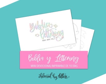 Biblia y Lettering Printable / Imprimible - Devocional de 10 días en Español - Bible Journaling y Lettering - Digital Download