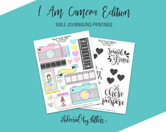 Bible Journaling Printable - I Am Camera Edition - Digital Download - PNG & PDF Files - Imprimible Biblia Creativa