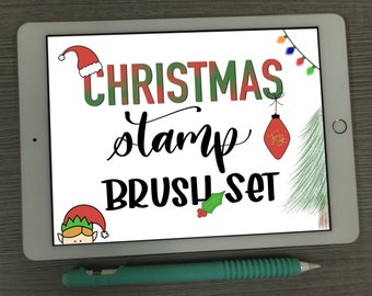 iPad Lettering Collection - Procreate Brush - Christmas Stamp Set - Doodles/Lettering/Calligraphy Brush - Digital Download