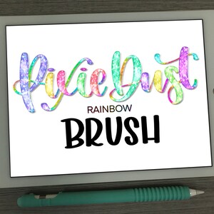 iPad Lettering Collection - Procreate Brush - BBL Pixie Dust Rainbow Lettering/Calligraphy Brush - Digital Download