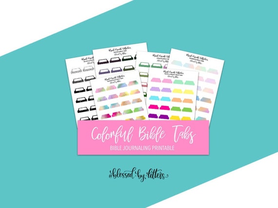 Bible Journaling Printable Colorful Bible Tabs Digital | Etsy