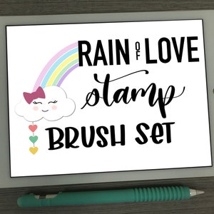 iPad Lettering Collection - Procreate Brush - Rain of Love Stamp Set - Doodles/Lettering/Calligraphy Brush - Digital Download