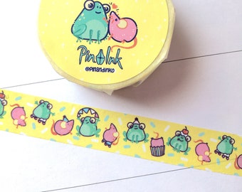 Fog & Moo Washi Tape, Party Tape! Frog and Mouse Paper Tape, Cute, Funny Characters!