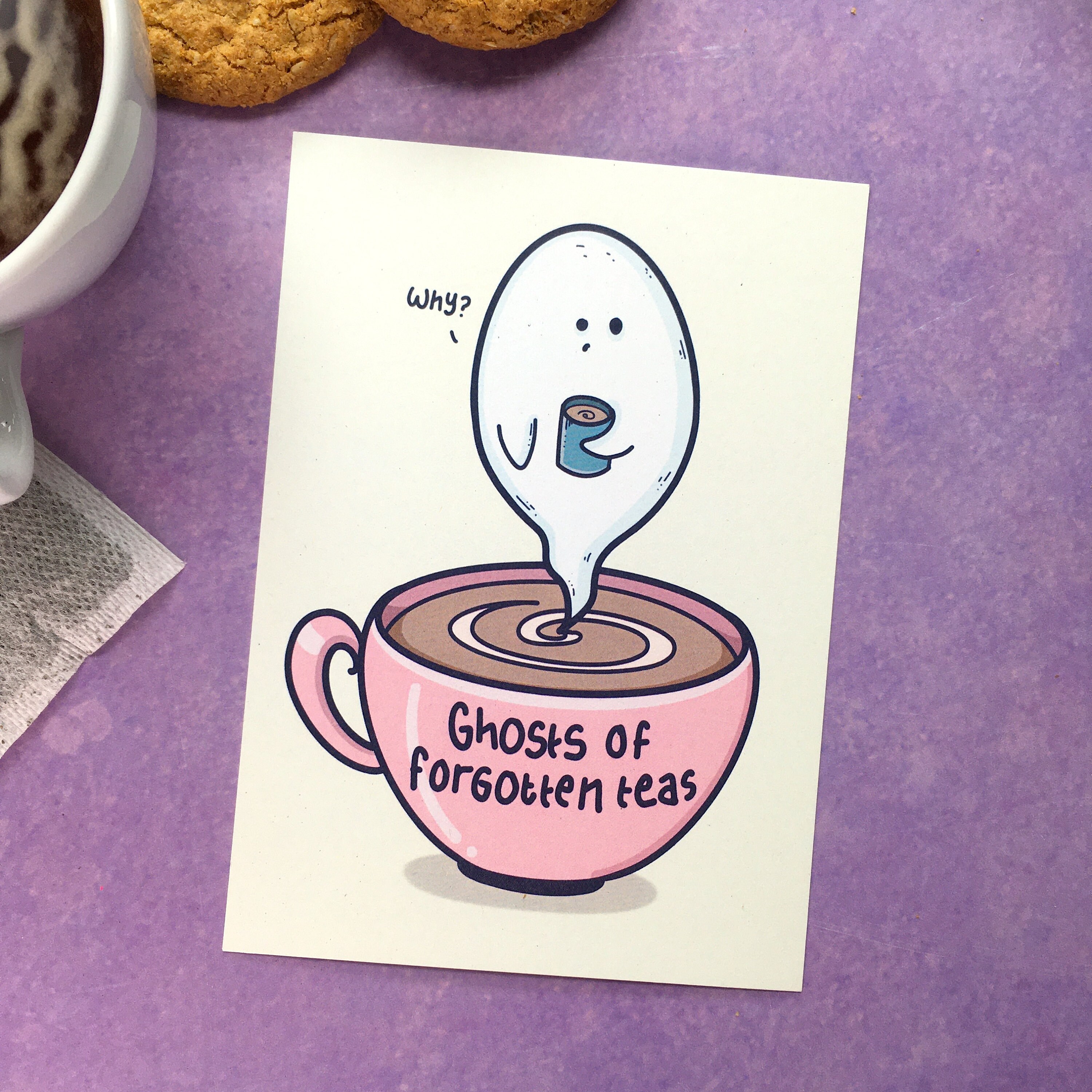 Ghosts of Teas Print Tea Ghost A6 Print Cute Etsy UK