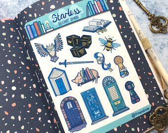 Starless Sea inspired Magic Library A6 Sticker Sheet for Book lovers, for Planners, Sketchbooks and Journals.