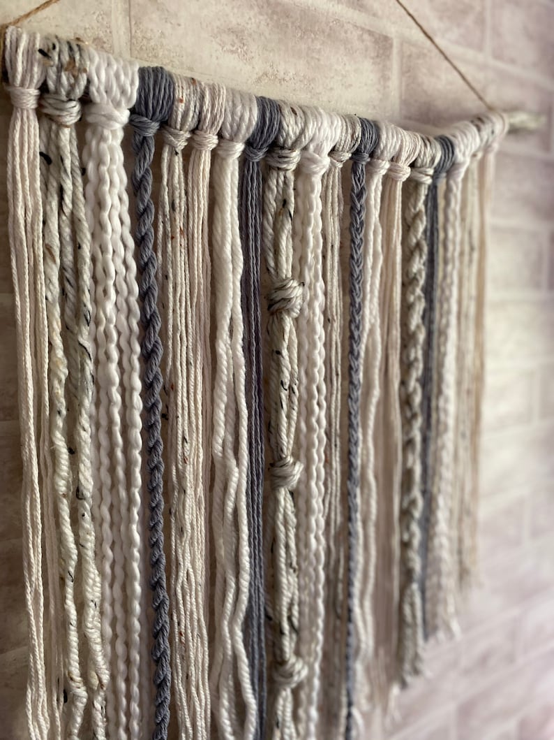 Neutral Driftwood Wall Hanging // Yarn Wall Hanging // Boho Etsy