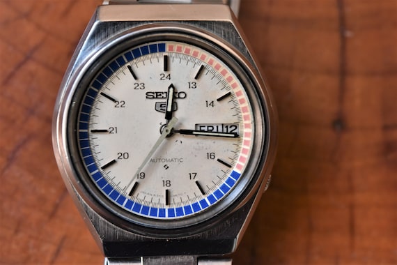 Serviced Vintage 70s Pepsi Vibe Seiko 5 Automatic… - image 1