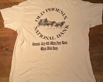 1980er Jahre Vintage Laufen / YMCA T-Shirt