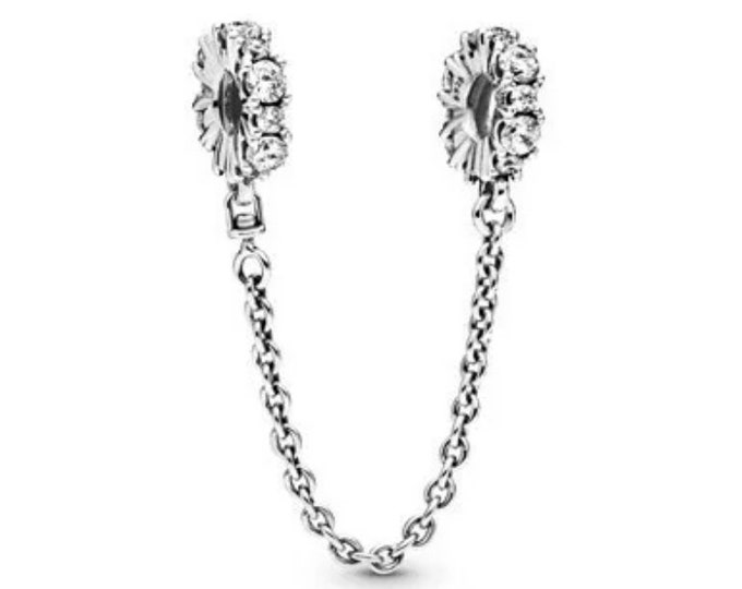 Sterling Silver Plated Crystal Safety Chain
