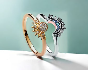 Silver and Gold Plated Ring Set