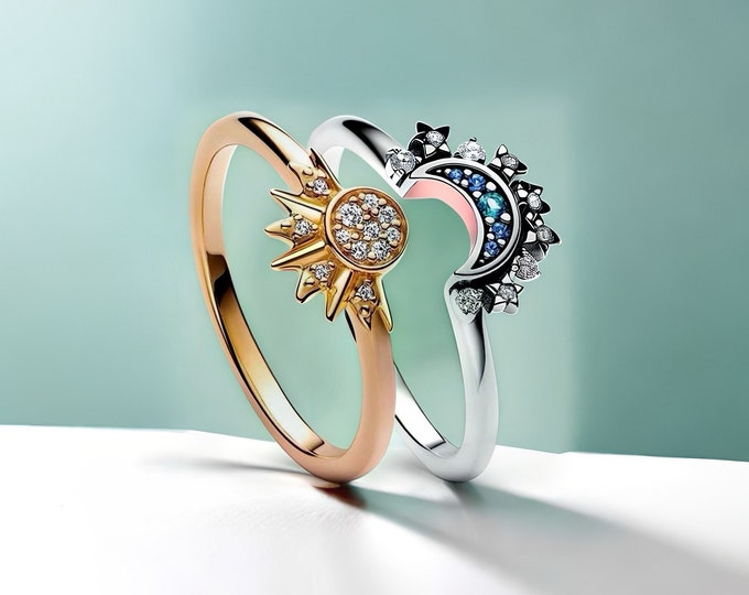 Silver and Gold Plated Ring Set