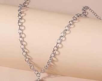 Silver Plated Heart Necklace/Choker