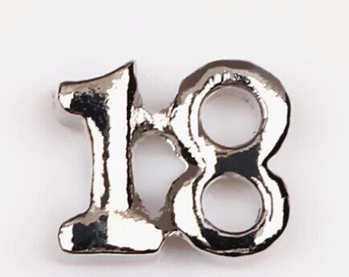 Silver number charms for birthday Floating Memory Locket.