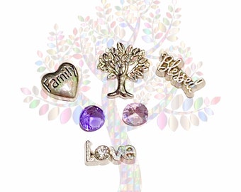 Family Tree Charms Set for Floating Memory Locket