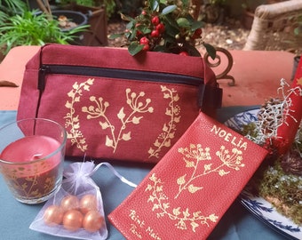 Personalized gift box Well-being, witness, birthday, red and gold wedding, made in France