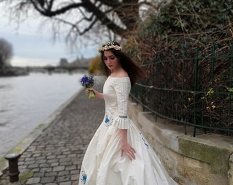 Ocean, Gold and Silk Wedding Dress