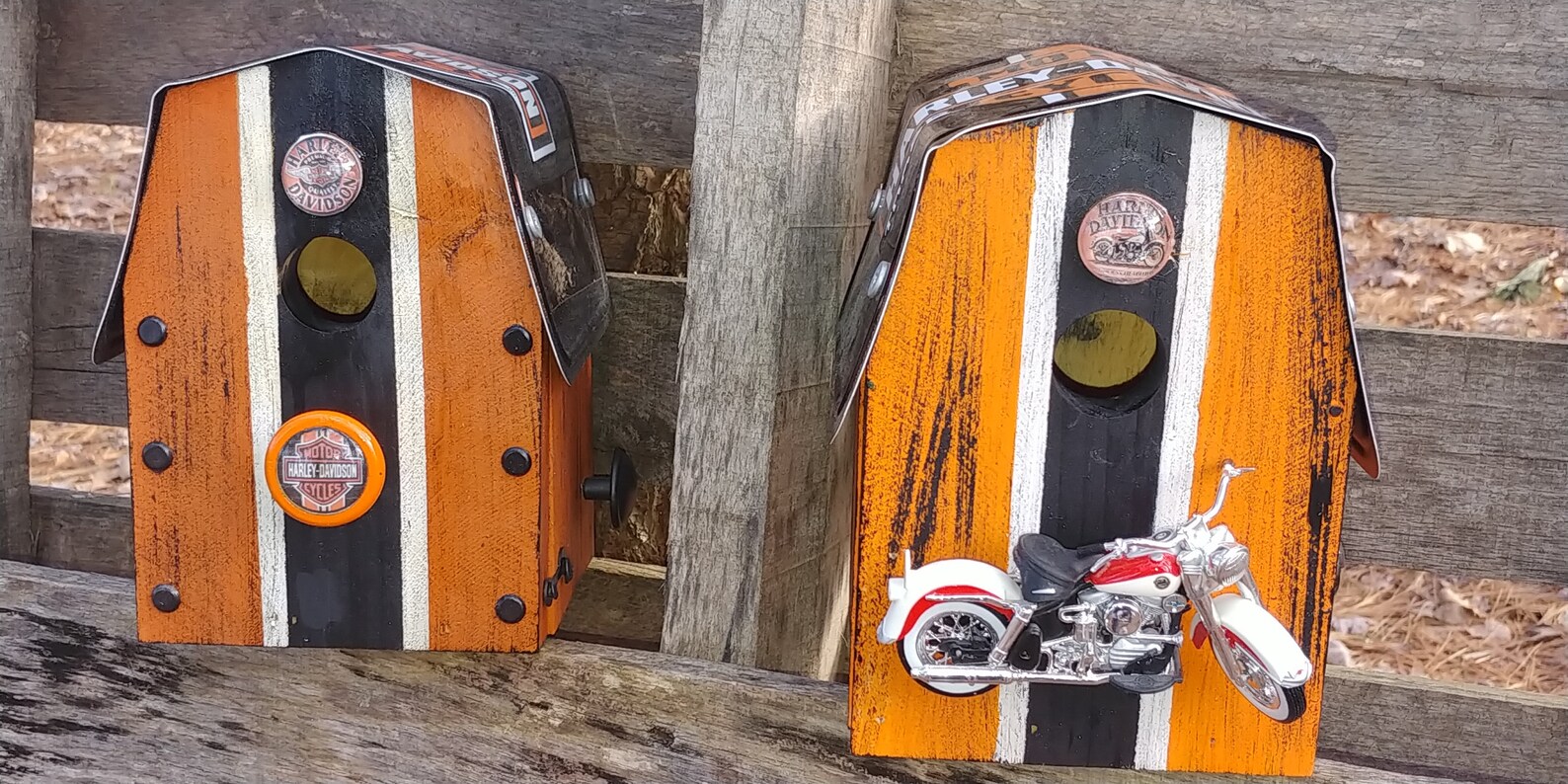 Recycled Wood Harley Davidson Birdhouse Etsy