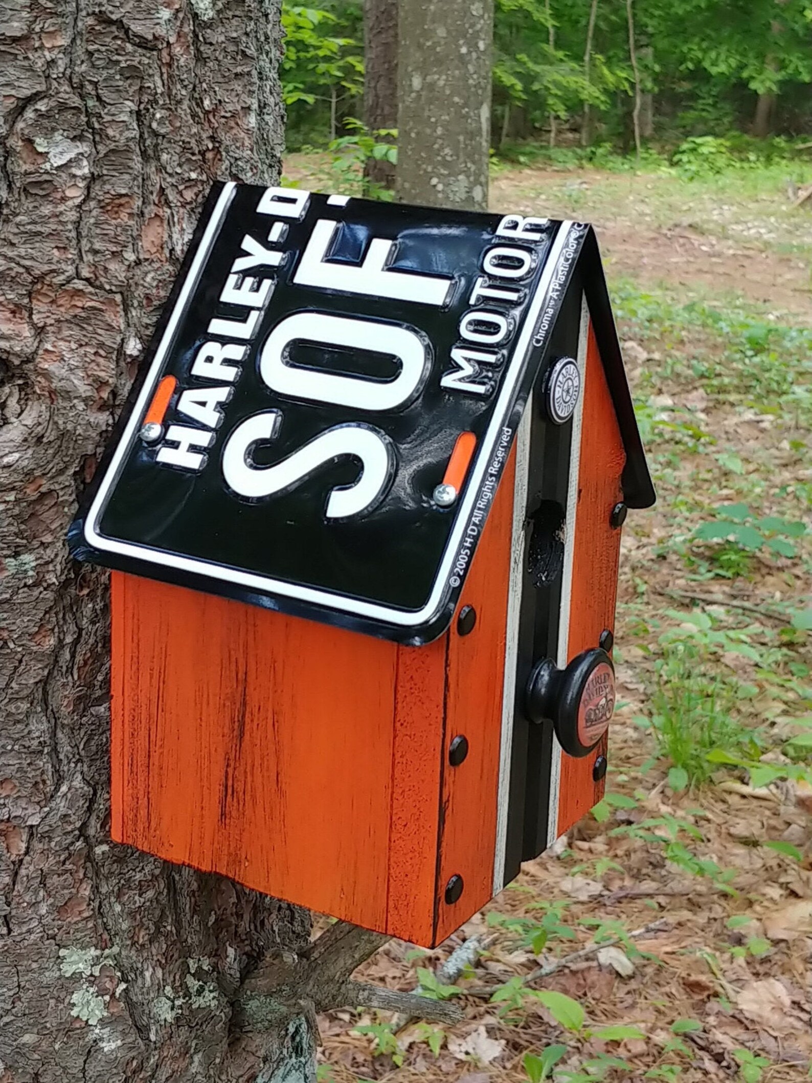 Recycled Wood Harley Davidson Birdhouse Etsy