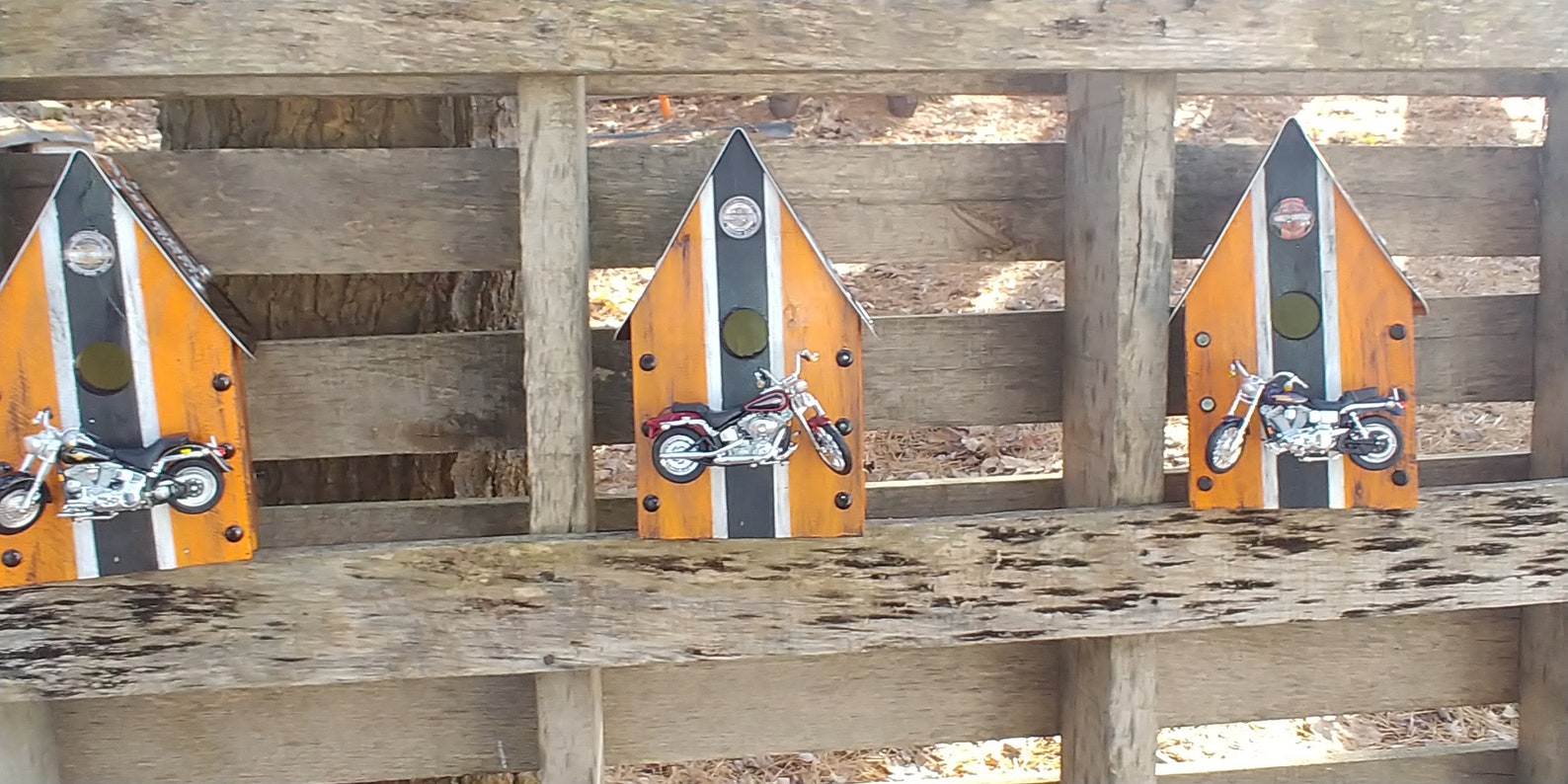 Recycled Wood Harley Davidson Birdhouse Etsy