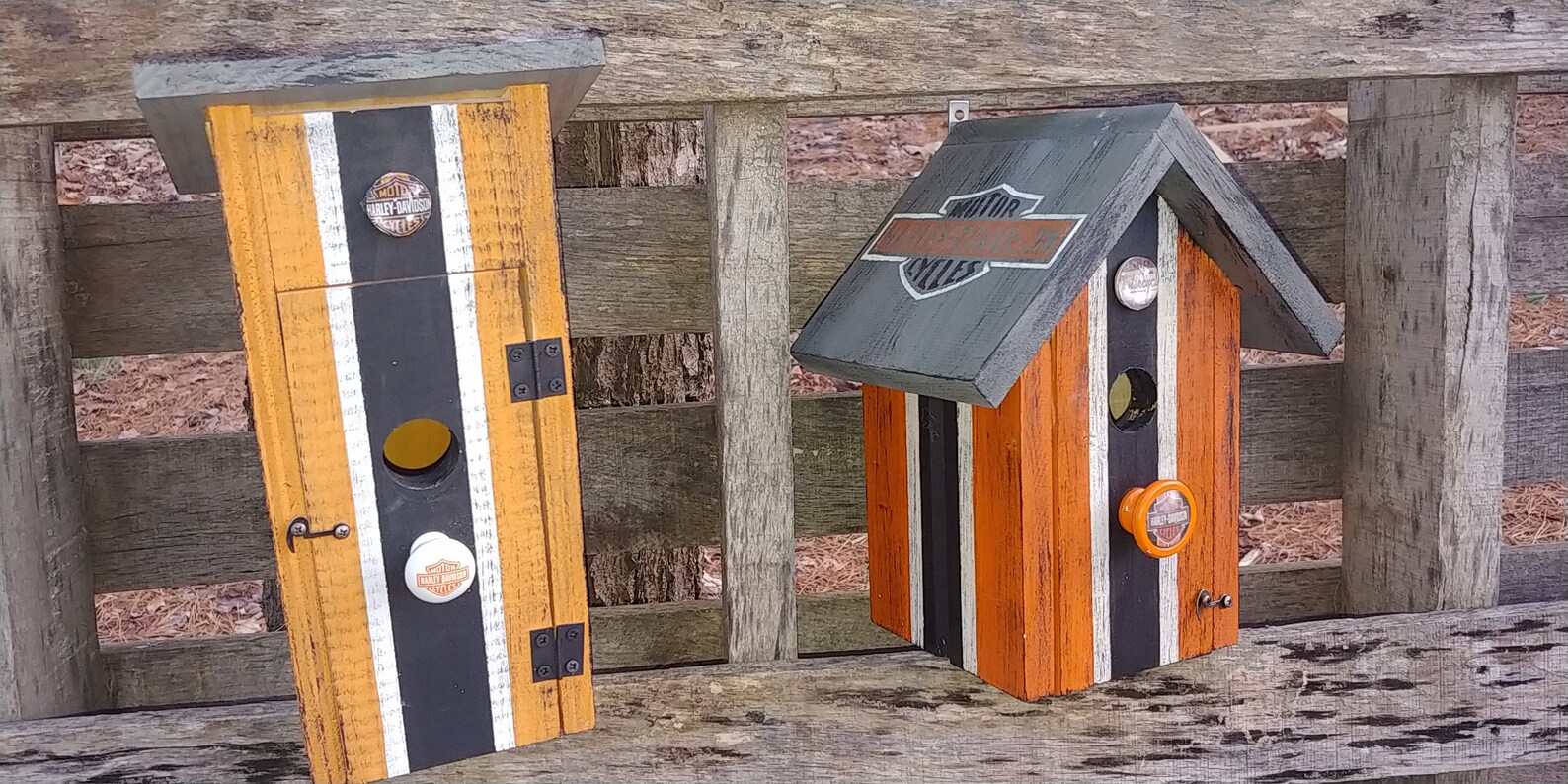 Recycled Wood Harley Davidson Birdhouse Etsy