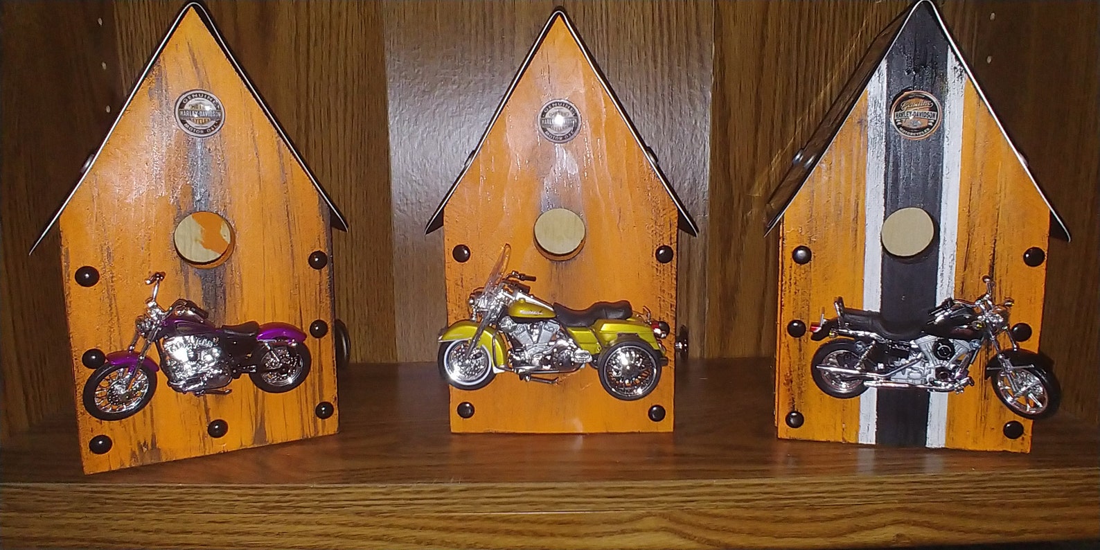 Recycled Wood Harley Davidson Birdhouse Etsy