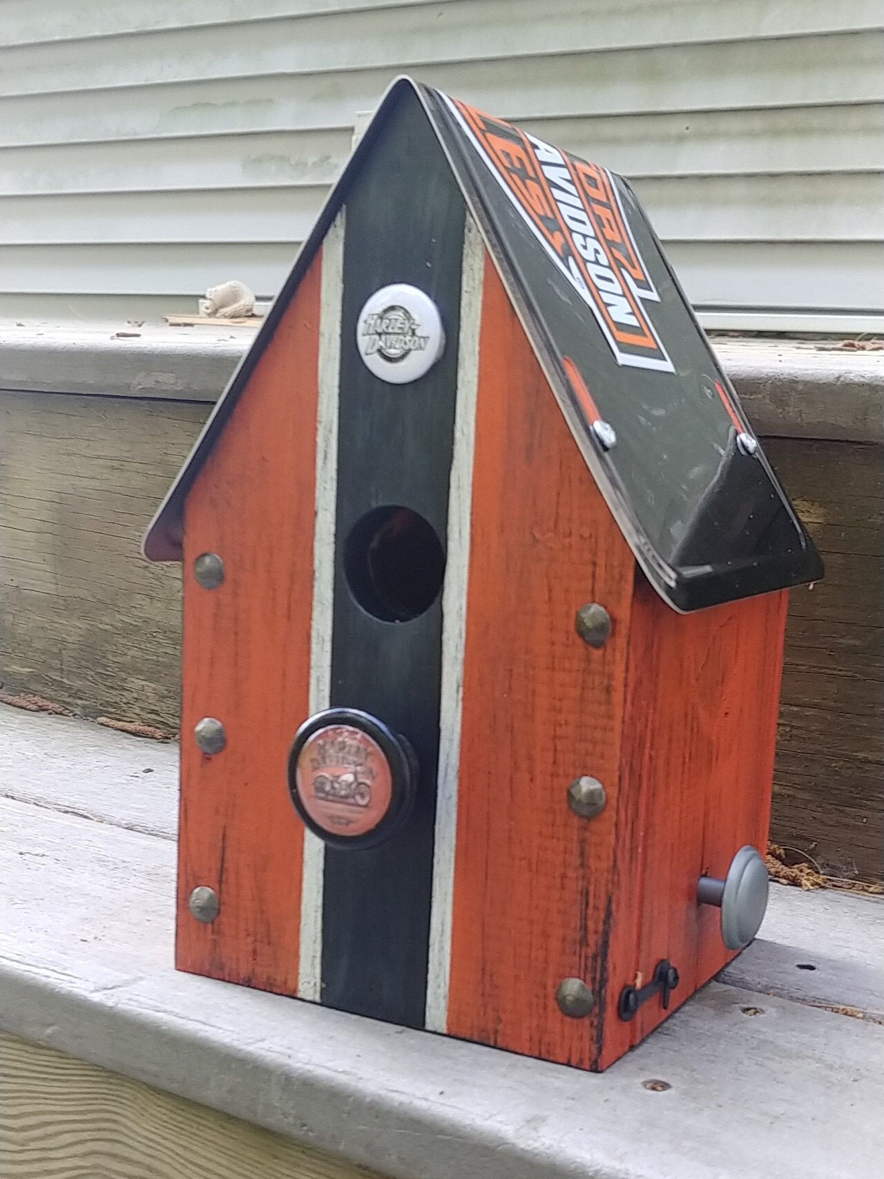 Recycled Wood Harley Davidson Birdhouse Etsy
