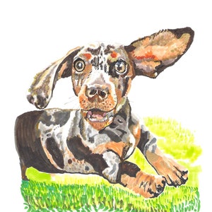 Jumping for Joy -Large folded Notecard  4.5 X 7 inch