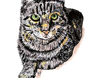 Bandit  Folded note card, blank inside, 4.5 X 5 inches