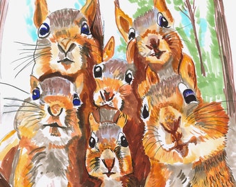 Squirrelfest  11 X 17 Print