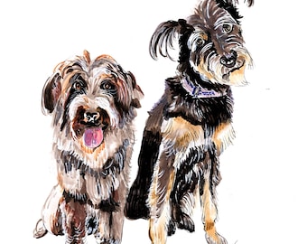 Kai and Lucy folded 4.5 X 5" Notecard, blank inside