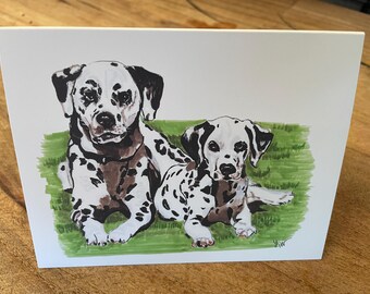 Annie and Woody  4.5" X 5" folded notecard  Blank inside