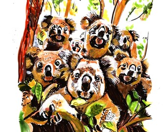 Koalafest Folded notecard 4.5 by 5 inch