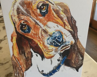 Sweet hound you confidently know will always be there for you Note card 4.5" X 5"