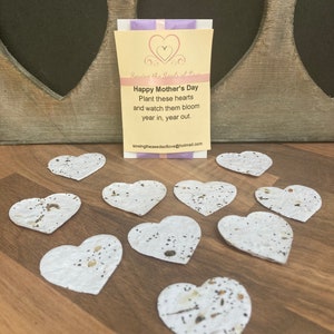 Mothers Day gift of wild flower seeded hearts, Mothers Day, Gifts for Mum, Gardening Gift for Mum, Present for Mum, Bee Friendly Seed bomb