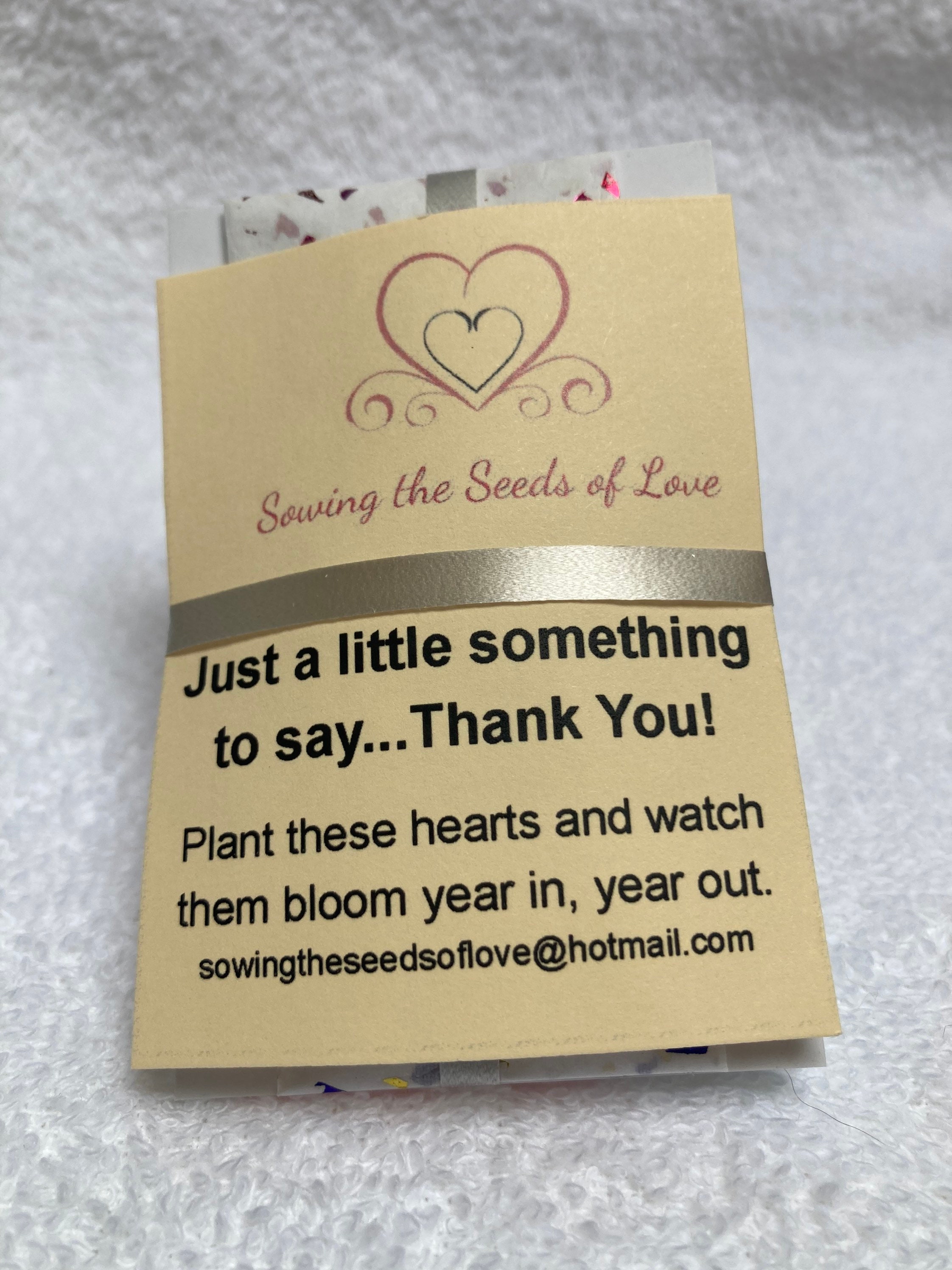 Thank you gift of wild flower seeded hearts Thank you Etsy