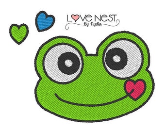 Frog In love BIG SIZE | Embroidery File