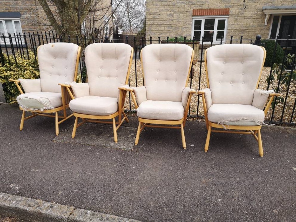 Vintage Ercol model number 913 Evergreen armchairs. Choose Etsy