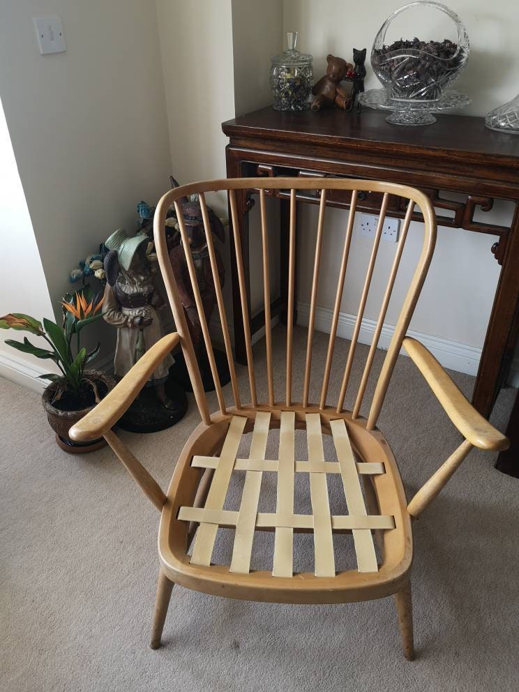 Vintage Ercol Model Number 477 Newly Reupholstered Etsy