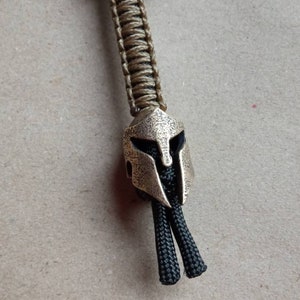 Lanyard paracord Helm Spartan,Bead Bronze,Keychain Edc,Accessoaries Knife