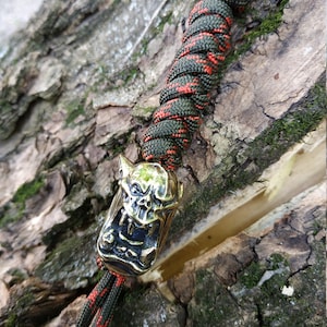 Lanyard paracord Ork,Skull Bead Brass,Keychein Edc,Accessoaries Knife,game souvenir, Orruk Fantasy