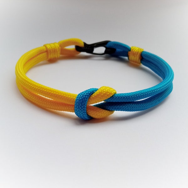 Ukraine Bracelet paracord, bracelet bleu et jaune, fabriqué en Ukraine