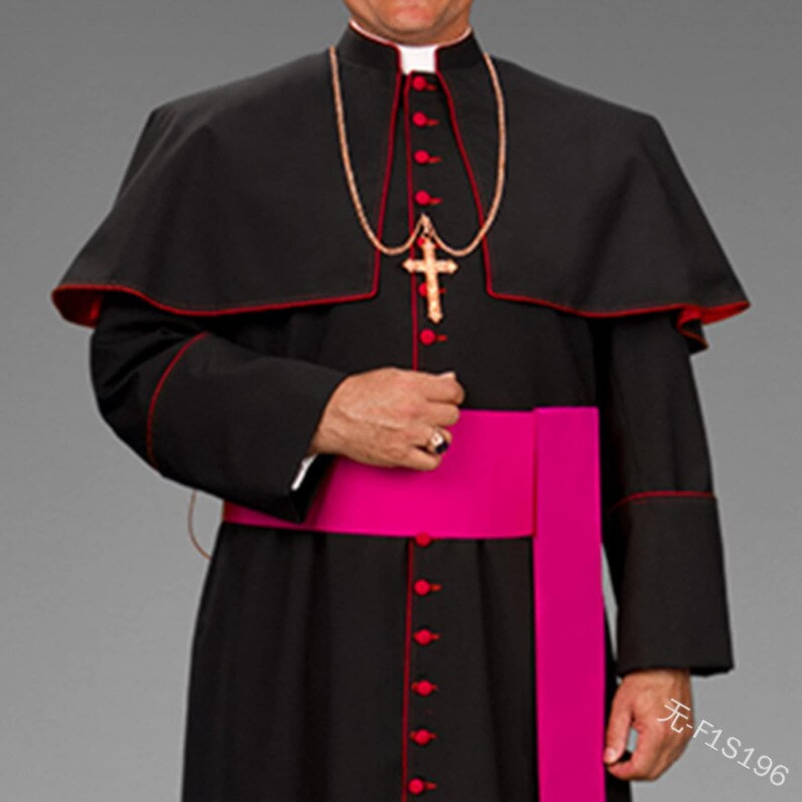 Roman Black Priest Cassock Robe Belt Clergyman Vestments Etsy