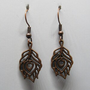 Filagree Leaf Earrings Bronze Color
