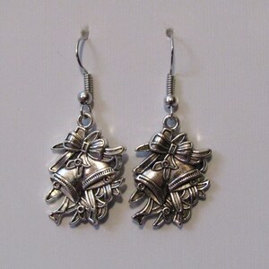 Bells, Silver Plated Earrings